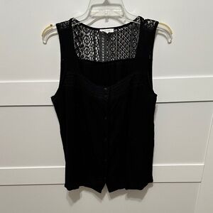 Maurices Elegant Black Lace Tank Top